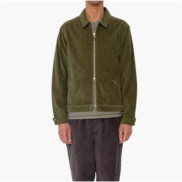 NEW FOLK signal blouson jacket in olive chunky cord